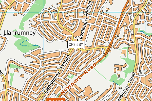 CF3 5SY map - OS VectorMap District (Ordnance Survey)