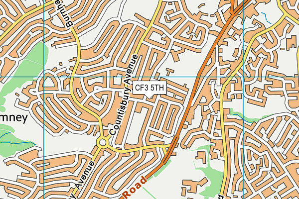 CF3 5TH map - OS VectorMap District (Ordnance Survey)