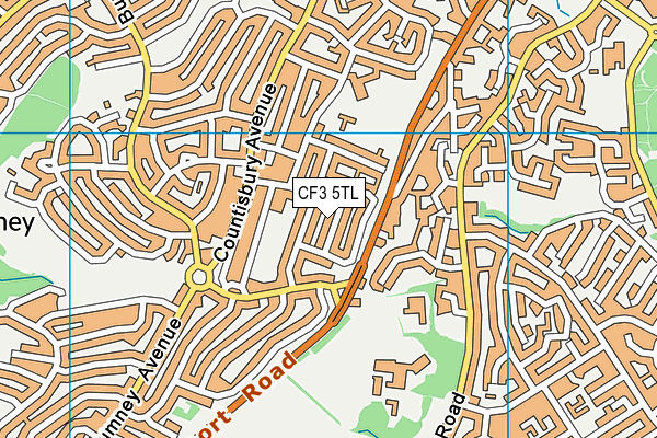 CF3 5TL map - OS VectorMap District (Ordnance Survey)