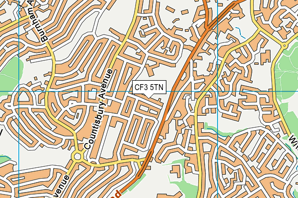 CF3 5TN map - OS VectorMap District (Ordnance Survey)