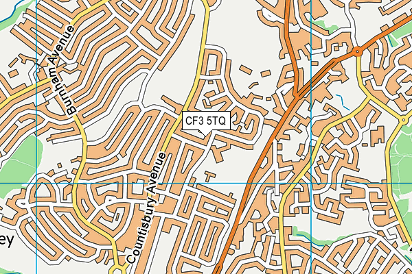 CF3 5TQ map - OS VectorMap District (Ordnance Survey)