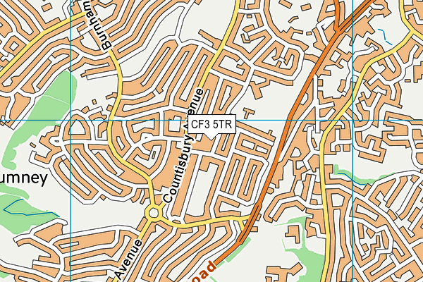 CF3 5TR map - OS VectorMap District (Ordnance Survey)