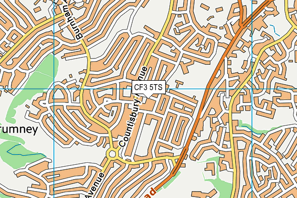 CF3 5TS map - OS VectorMap District (Ordnance Survey)