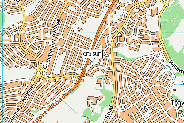 CF3 5UF map - OS VectorMap District (Ordnance Survey)