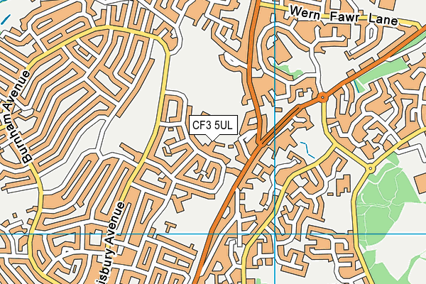 CF3 5UL map - OS VectorMap District (Ordnance Survey)