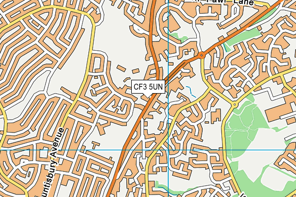 CF3 5UN map - OS VectorMap District (Ordnance Survey)