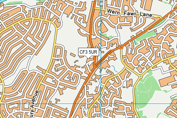 CF3 5UR map - OS VectorMap District (Ordnance Survey)