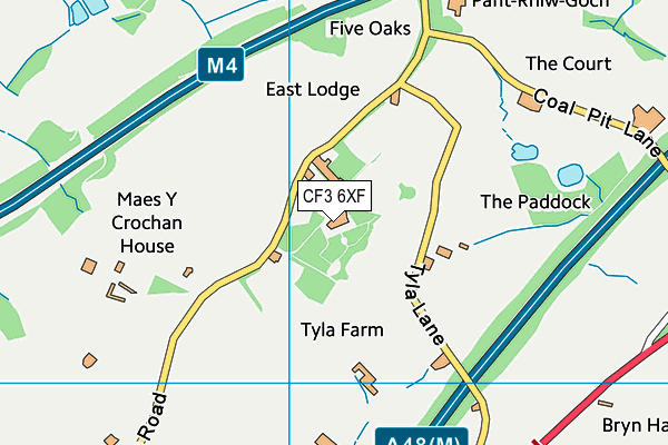 CF3 6XF map - OS VectorMap District (Ordnance Survey)