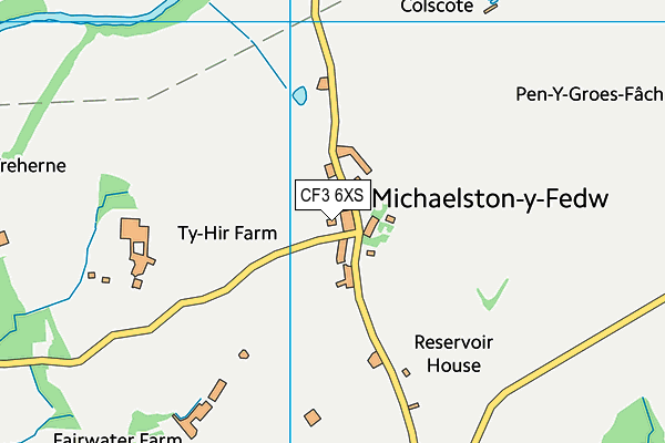 CF3 6XS map - OS VectorMap District (Ordnance Survey)