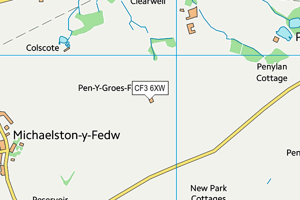 CF3 6XW map - OS VectorMap District (Ordnance Survey)