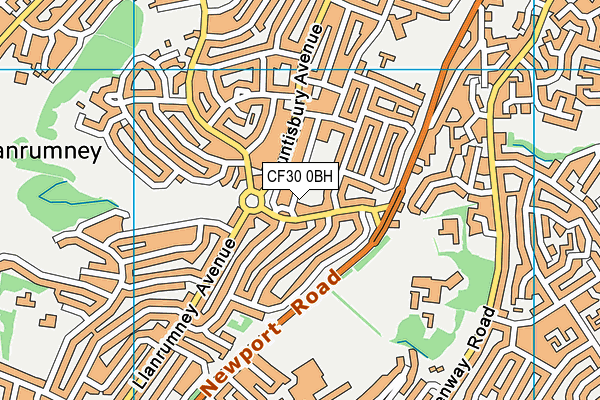 CF30 0BH map - OS VectorMap District (Ordnance Survey)