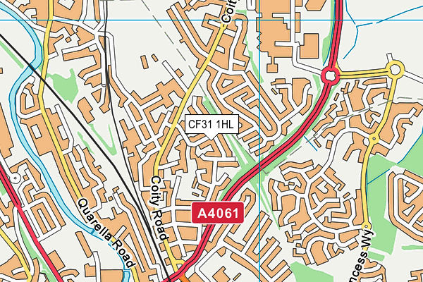 CF31 1HL map - OS VectorMap District (Ordnance Survey)