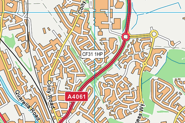 CF31 1HP map - OS VectorMap District (Ordnance Survey)