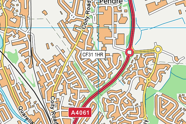 CF31 1HR map - OS VectorMap District (Ordnance Survey)