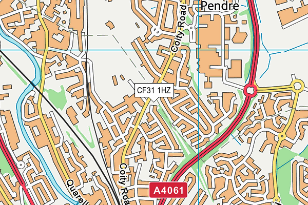 CF31 1HZ map - OS VectorMap District (Ordnance Survey)