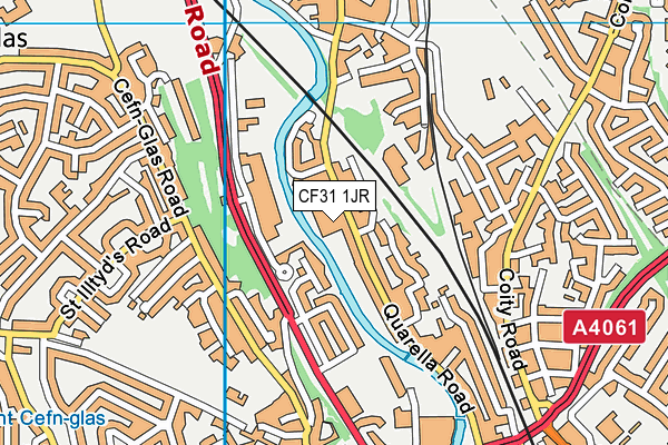 CF31 1JR map - OS VectorMap District (Ordnance Survey)