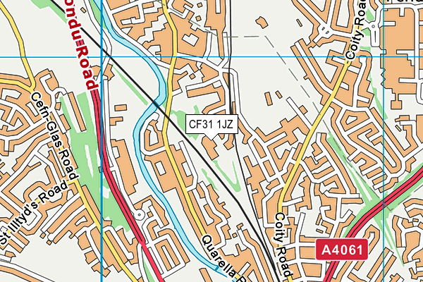 CF31 1JZ map - OS VectorMap District (Ordnance Survey)