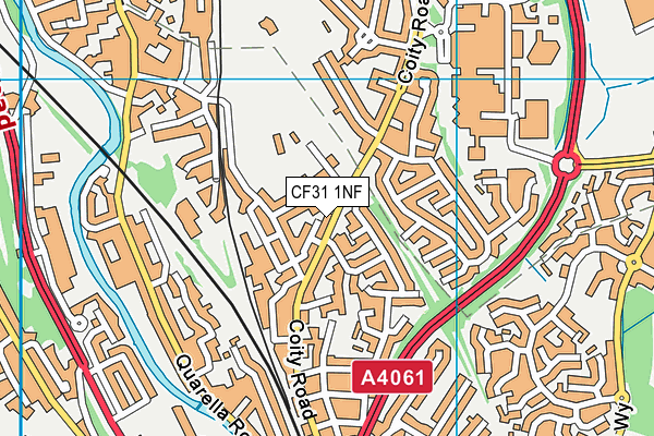 CF31 1NF map - OS VectorMap District (Ordnance Survey)