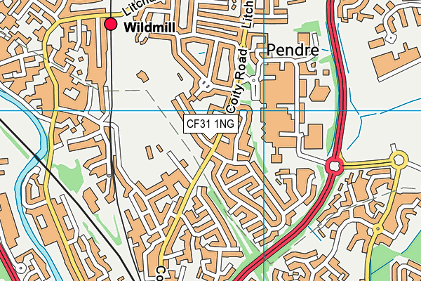 CF31 1NG map - OS VectorMap District (Ordnance Survey)