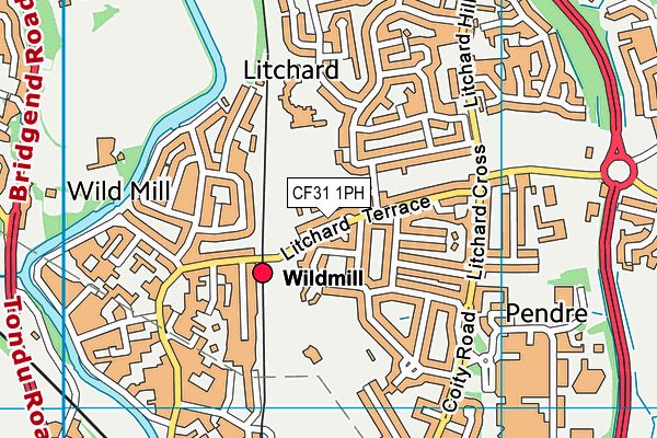 CF31 1PH map - OS VectorMap District (Ordnance Survey)