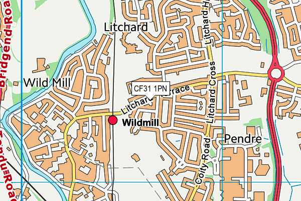 CF31 1PN map - OS VectorMap District (Ordnance Survey)