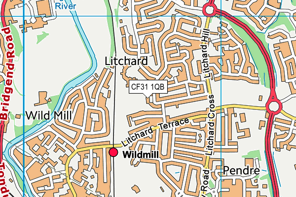 Litchard Primary map (CF31 1QB) - OS VectorMap District (Ordnance Survey)