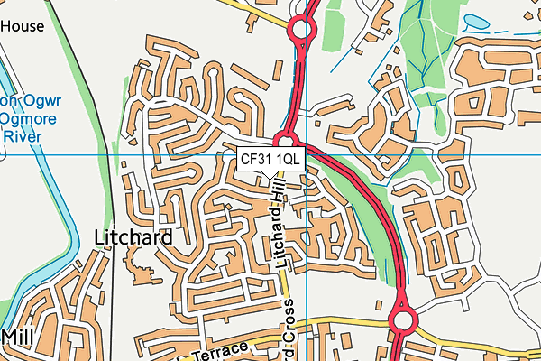 CF31 1QL map - OS VectorMap District (Ordnance Survey)