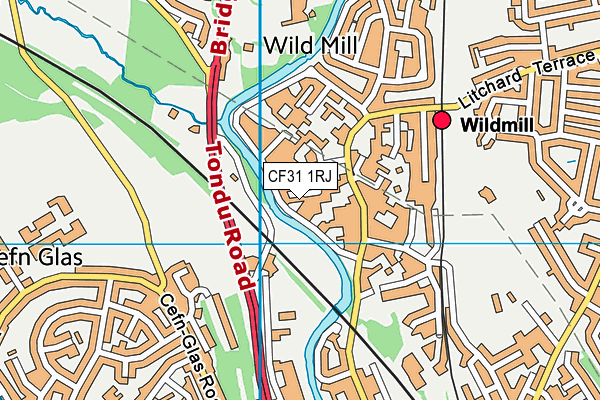 CF31 1RJ map - OS VectorMap District (Ordnance Survey)