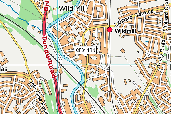 CF31 1RN map - OS VectorMap District (Ordnance Survey)