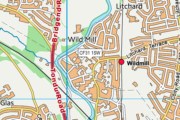 CF31 1SW map - OS VectorMap District (Ordnance Survey)