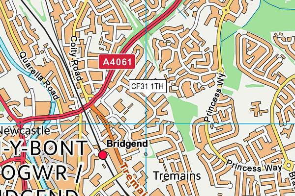 CF31 1TH map - OS VectorMap District (Ordnance Survey)