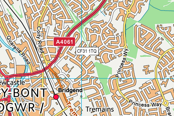 CF31 1TQ map - OS VectorMap District (Ordnance Survey)