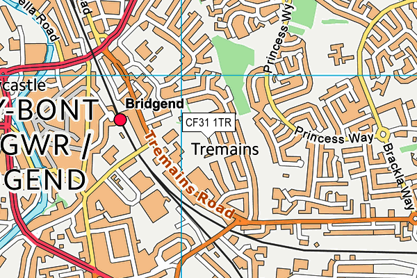 CF31 1TR map - OS VectorMap District (Ordnance Survey)