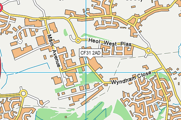 CF31 2AD map - OS VectorMap District (Ordnance Survey)