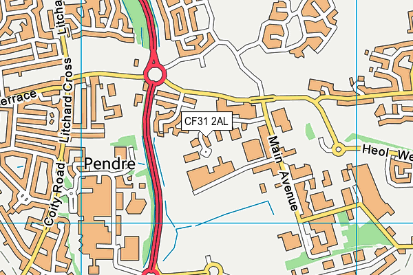 CF31 2AL map - OS VectorMap District (Ordnance Survey)