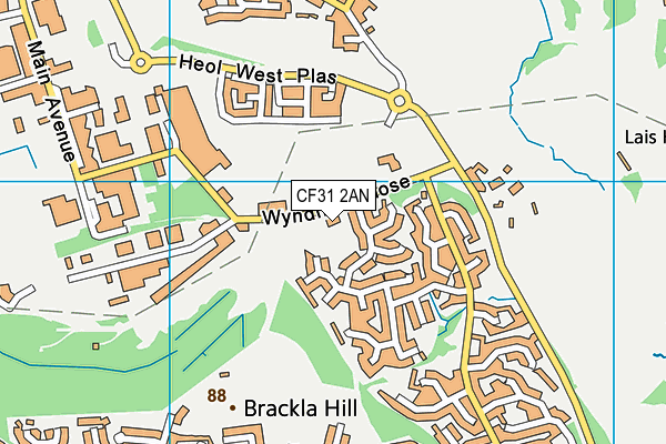 CF31 2AN map - OS VectorMap District (Ordnance Survey)