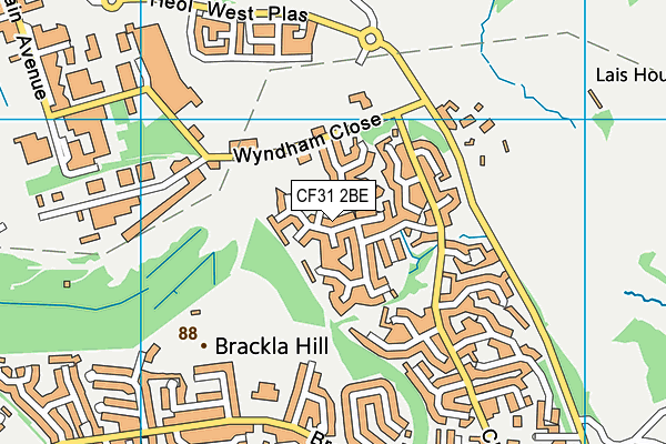 CF31 2BE map - OS VectorMap District (Ordnance Survey)