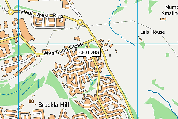 CF31 2BG map - OS VectorMap District (Ordnance Survey)