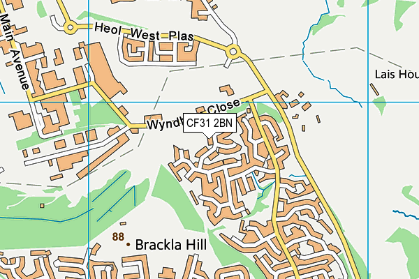 CF31 2BN map - OS VectorMap District (Ordnance Survey)