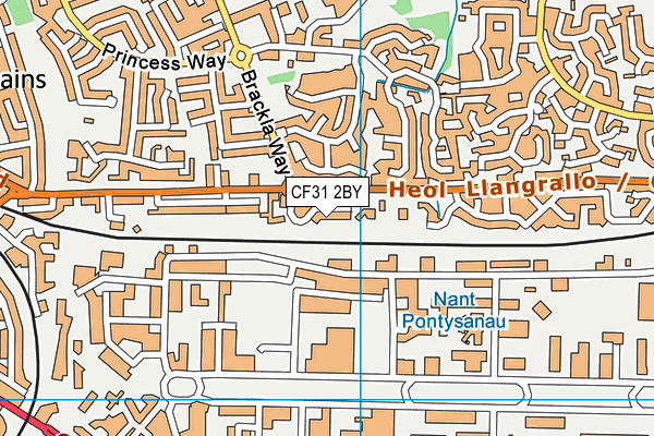 CF31 2BY map - OS VectorMap District (Ordnance Survey)