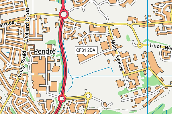 CF31 2DA map - OS VectorMap District (Ordnance Survey)