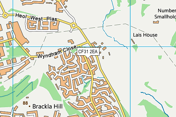 CF31 2EA map - OS VectorMap District (Ordnance Survey)