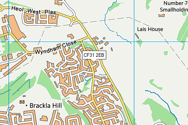 CF31 2EB map - OS VectorMap District (Ordnance Survey)