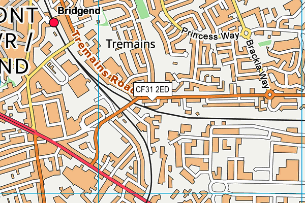 CF31 2ED map - OS VectorMap District (Ordnance Survey)