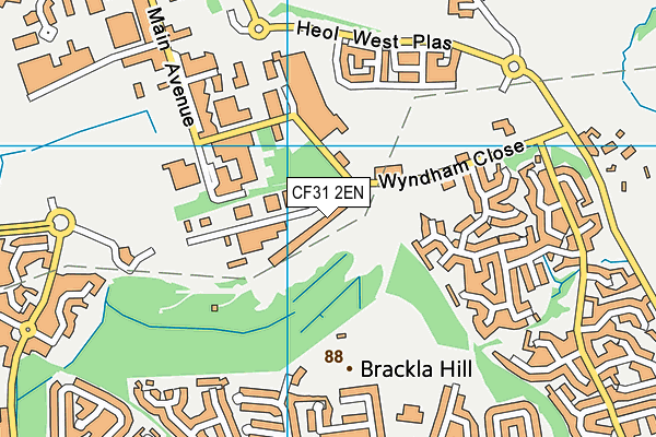 CF31 2EN map - OS VectorMap District (Ordnance Survey)