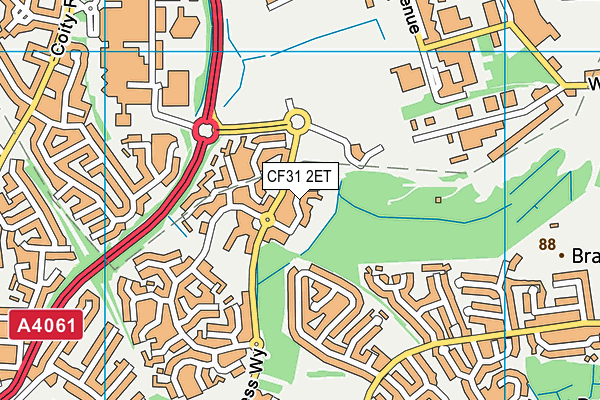 CF31 2ET map - OS VectorMap District (Ordnance Survey)