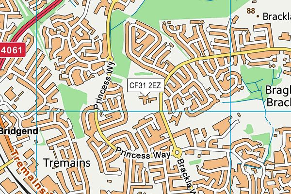 Brackla Primary School map (CF31 2EZ) - OS VectorMap District (Ordnance Survey)
