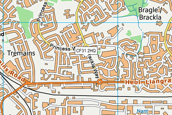 CF31 2HQ map - OS VectorMap District (Ordnance Survey)