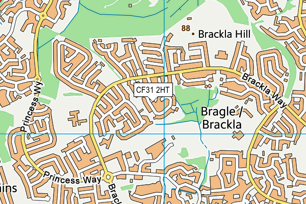 CF31 2HT map - OS VectorMap District (Ordnance Survey)