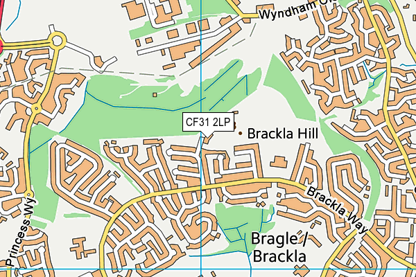 CF31 2LP map - OS VectorMap District (Ordnance Survey)